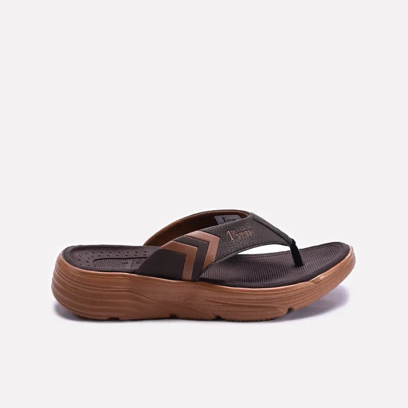 Brown Comfy Sports Flip Flops 0151096