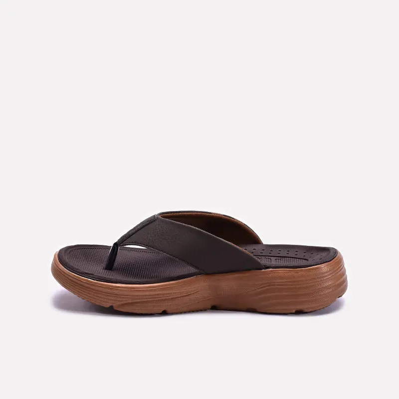 Brown Comfy Sports Flip Flops 0151096
