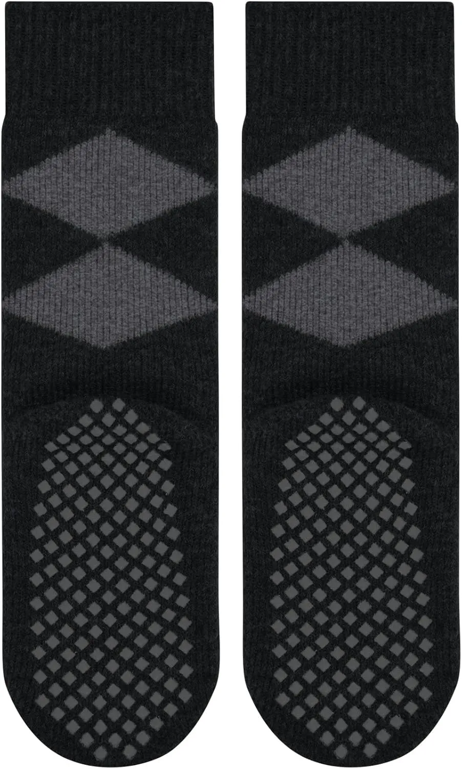Burlington Women's Cosy Argyle Stopper Socks Non-Slip Nubs on the Sole Comfortable with Argyle Warm Plush for Relaxing Breathable Climate Regulating Odour-Inhibiting Wool 1 Pair