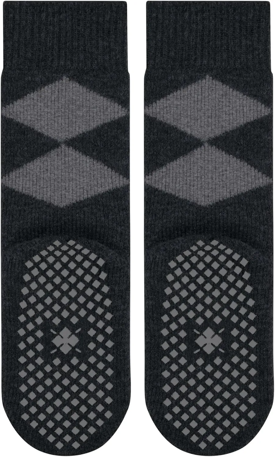 Burlington Women's Cosy Argyle Stopper Socks Non-Slip Nubs on the Sole Comfortable with Argyle Warm Plush for Relaxing Breathable Climate Regulating Odour-Inhibiting Wool 1 Pair