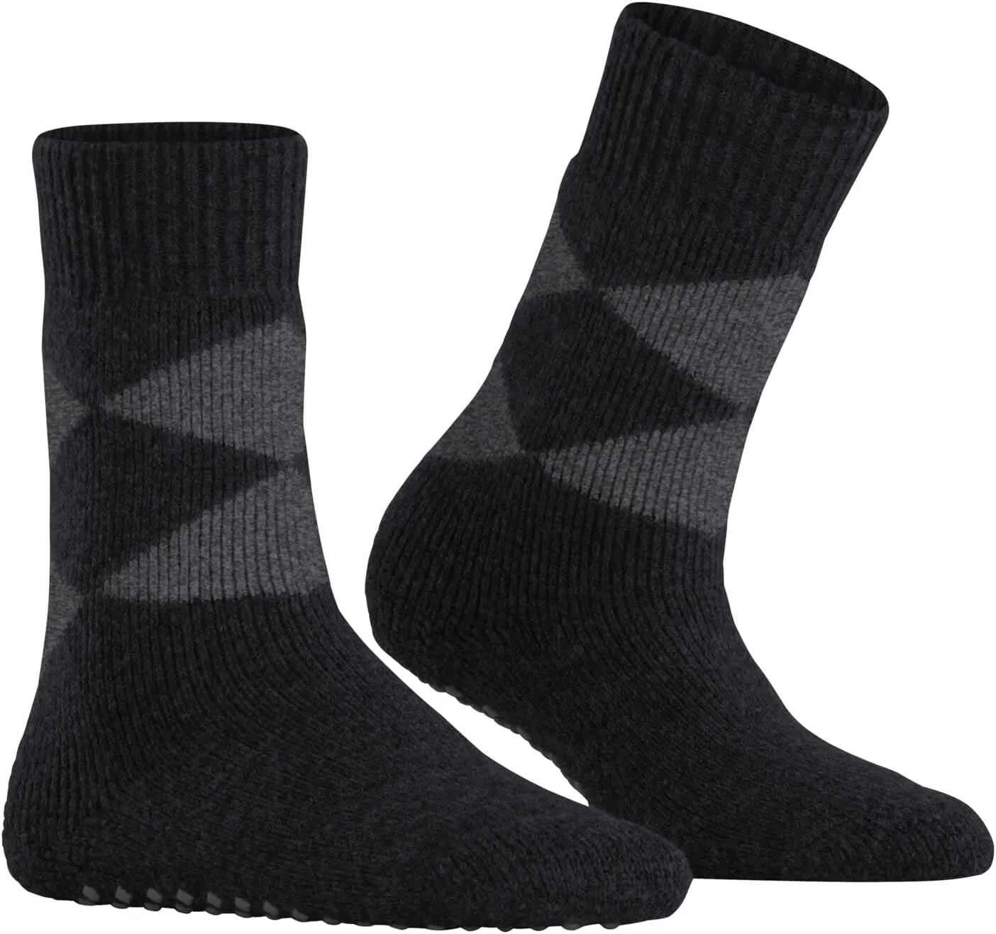 Burlington Women's Cosy Argyle Stopper Socks Non-Slip Nubs on the Sole Comfortable with Argyle Warm Plush for Relaxing Breathable Climate Regulating Odour-Inhibiting Wool 1 Pair