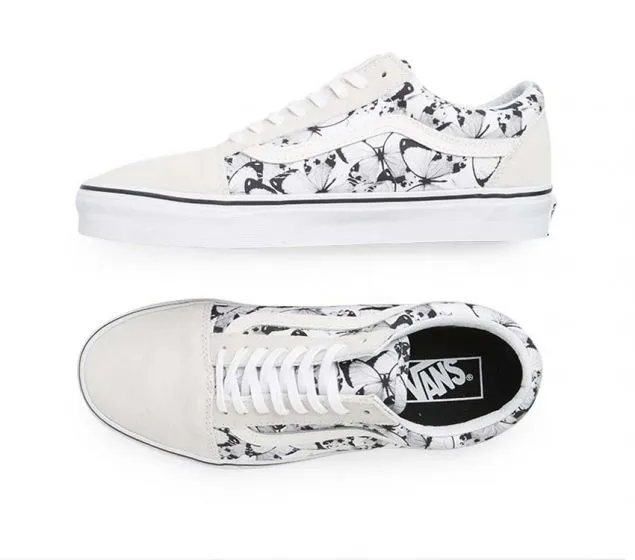 (BUTTERFLY) SKOOL BLACK | OLD VANS WHITE Reduced cost | Adjustable TRUE