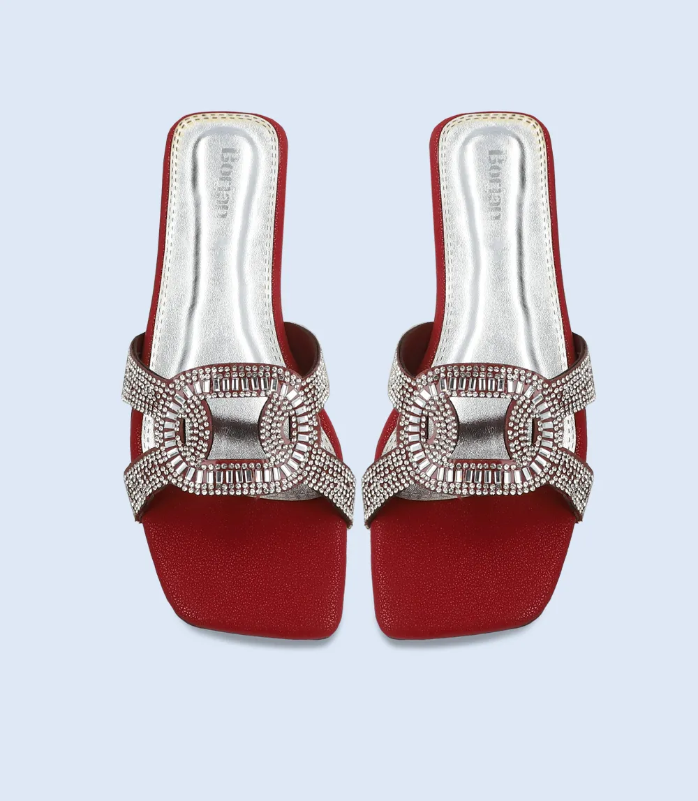 BW9435-MAROON/SIL-Women Slipper