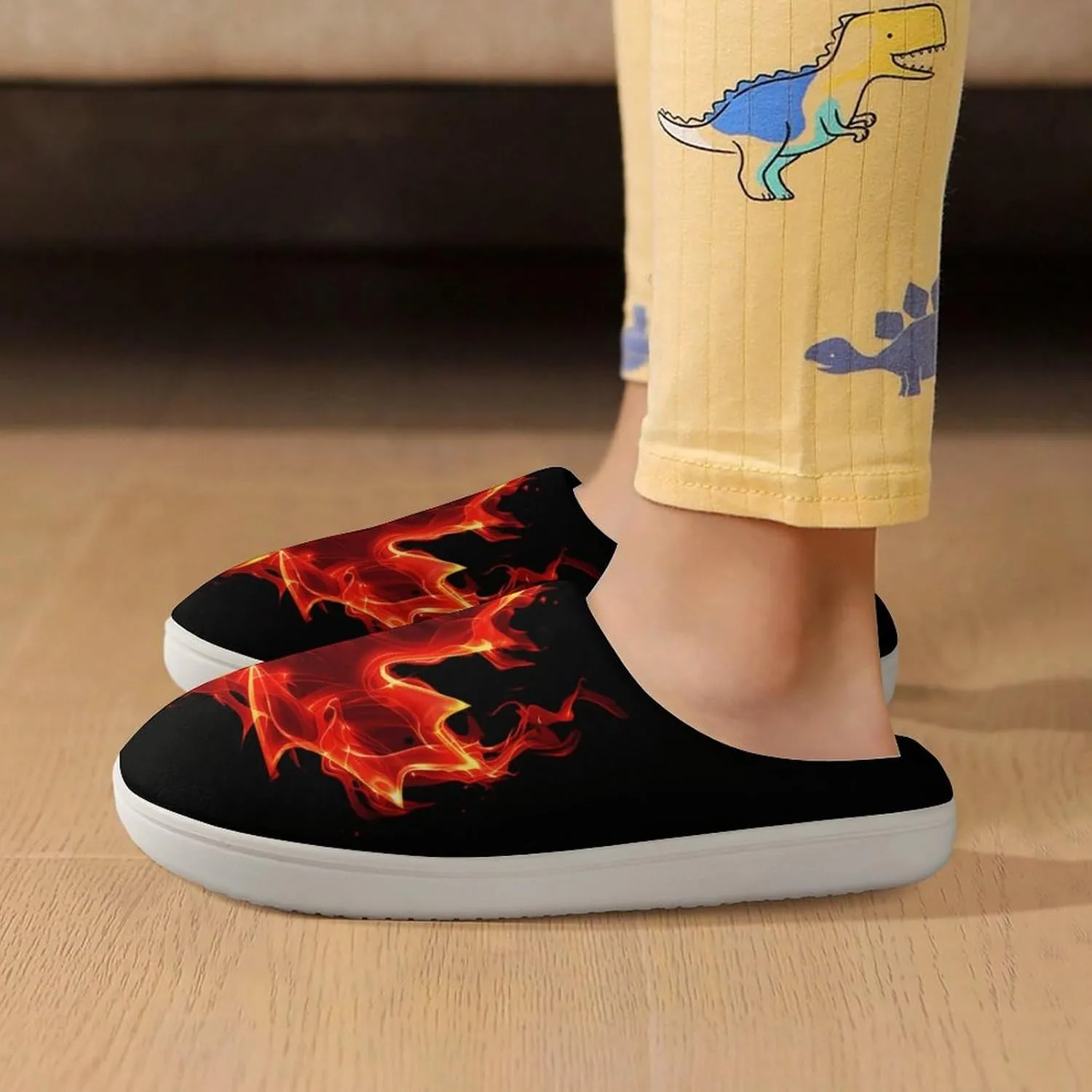 Canada Flag Maple Flame Cute Cotton Slippers Anti-slip House Shoes Funny Slipper Indoor Outdoor