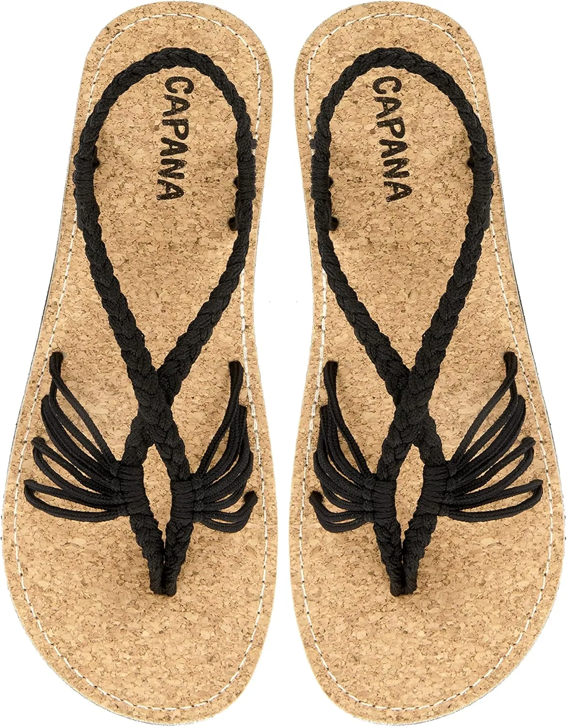 Capana Women's Flat Cork Sandals - Strappy Braided Bohemian Beach Sandals, Spring Casual Shoes, Comfy Boho Flats for Teen Girls – Cocoon