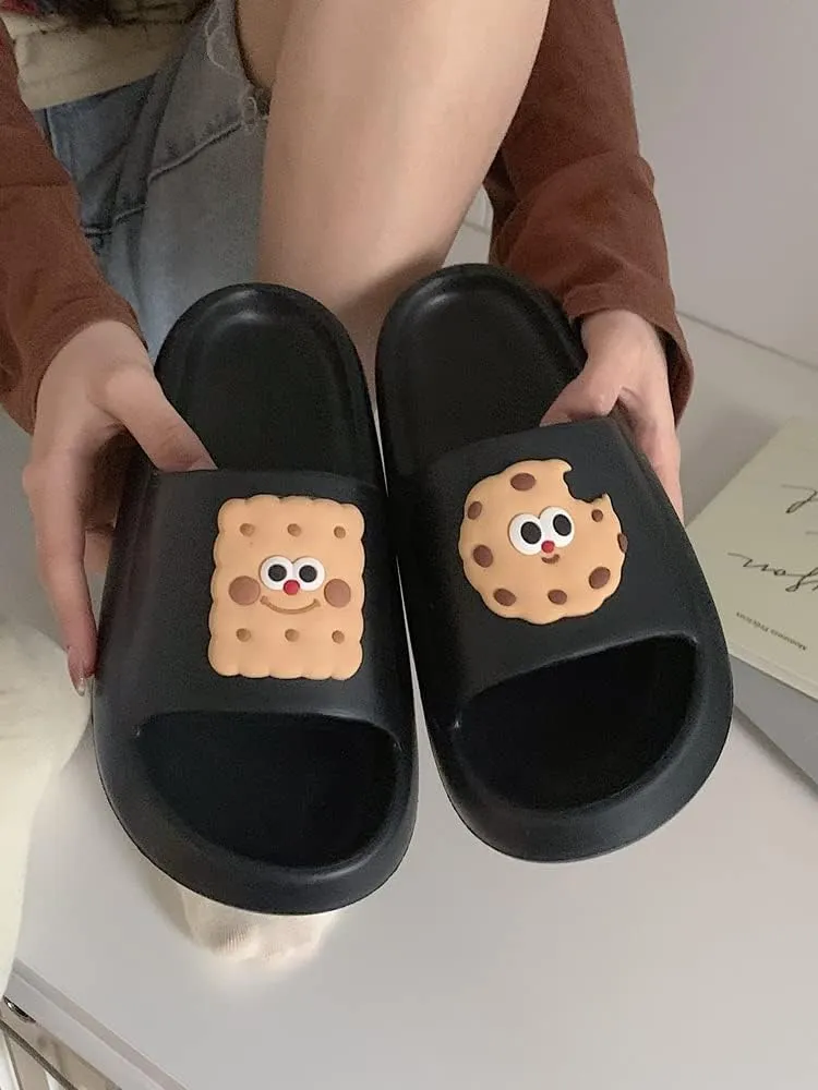 CEINOM Cute Biscuit Pillow slipper cloud slides Cloud Slippers for Women Indoor Outdoor Platform Shoes home house slippers