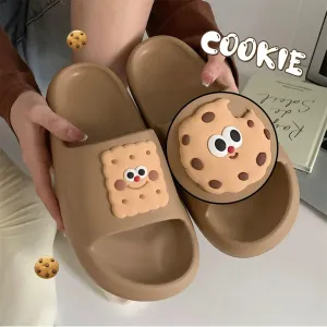 CEINOM Cute Biscuit Pillow slipper cloud slides Cloud Slippers for Women Indoor Outdoor Platform Shoes home house slippers