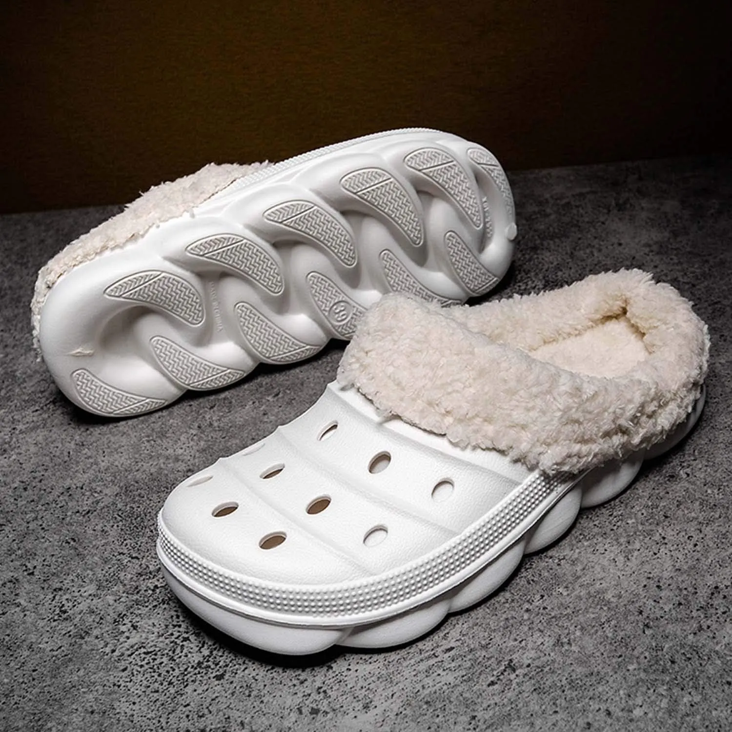 CERYTHRINA Mens Womens Lined Clogs Breathable House Slippers Warm Lining Indoor Outdoor Garden Clog Winter Slippers Home Footwear