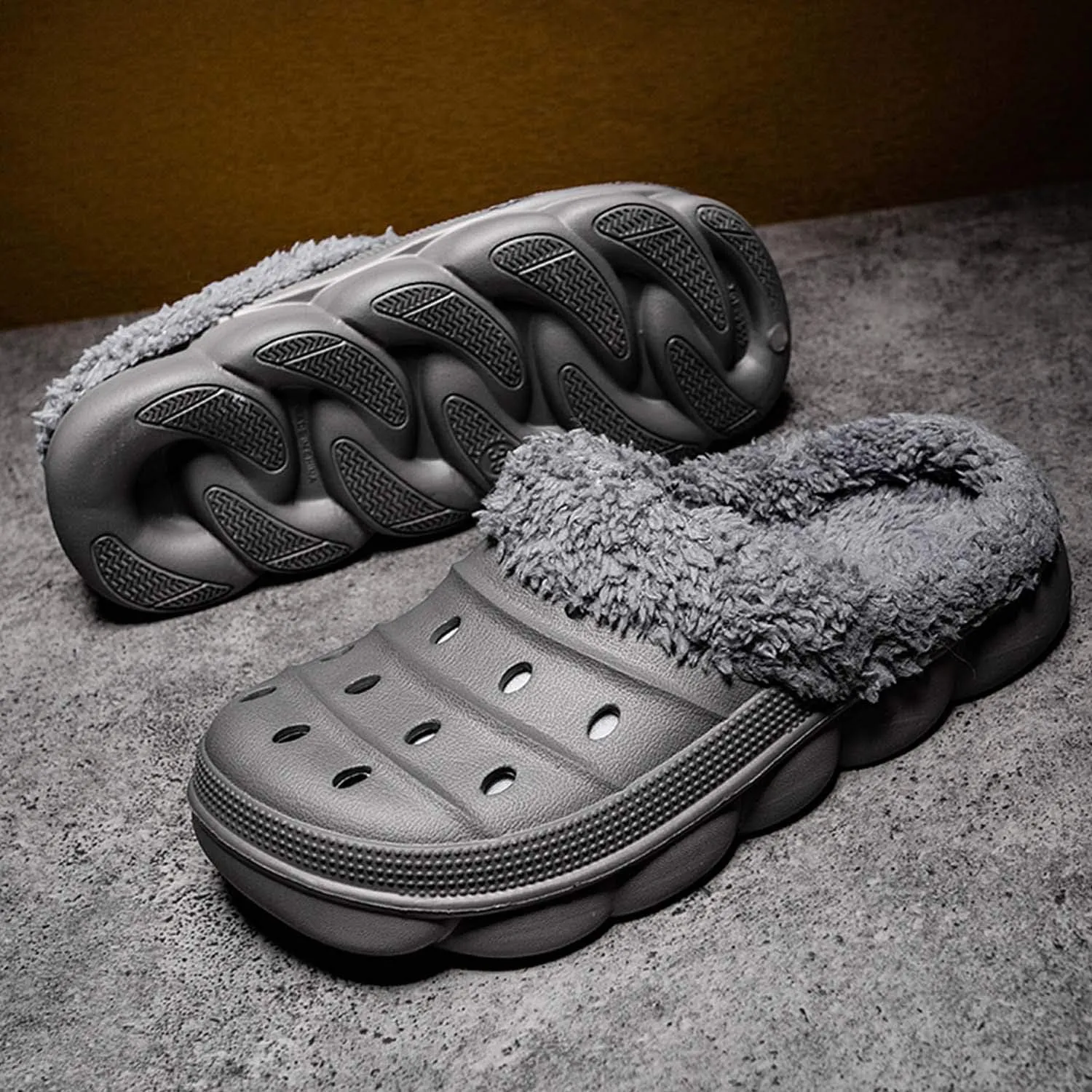 CERYTHRINA Mens Womens Lined Clogs Breathable House Slippers Warm Lining Indoor Outdoor Garden Clog Winter Slippers Home Footwear