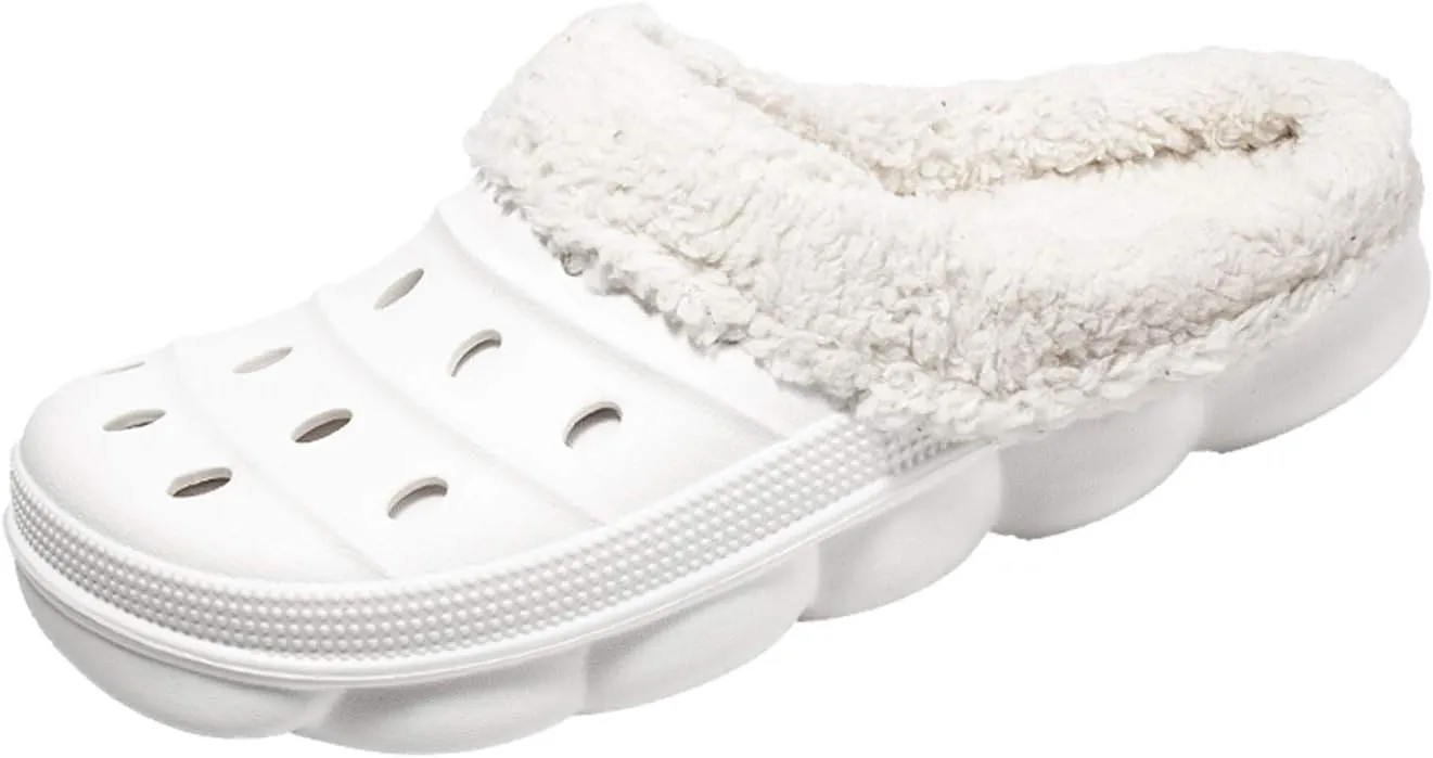 CERYTHRINA Mens Womens Lined Clogs Breathable House Slippers Warm Lining Indoor Outdoor Garden Clog Winter Slippers Home Footwear