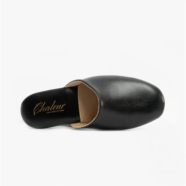 Chaleur MATTEO Mens Luxury Slipper Travel Set Black