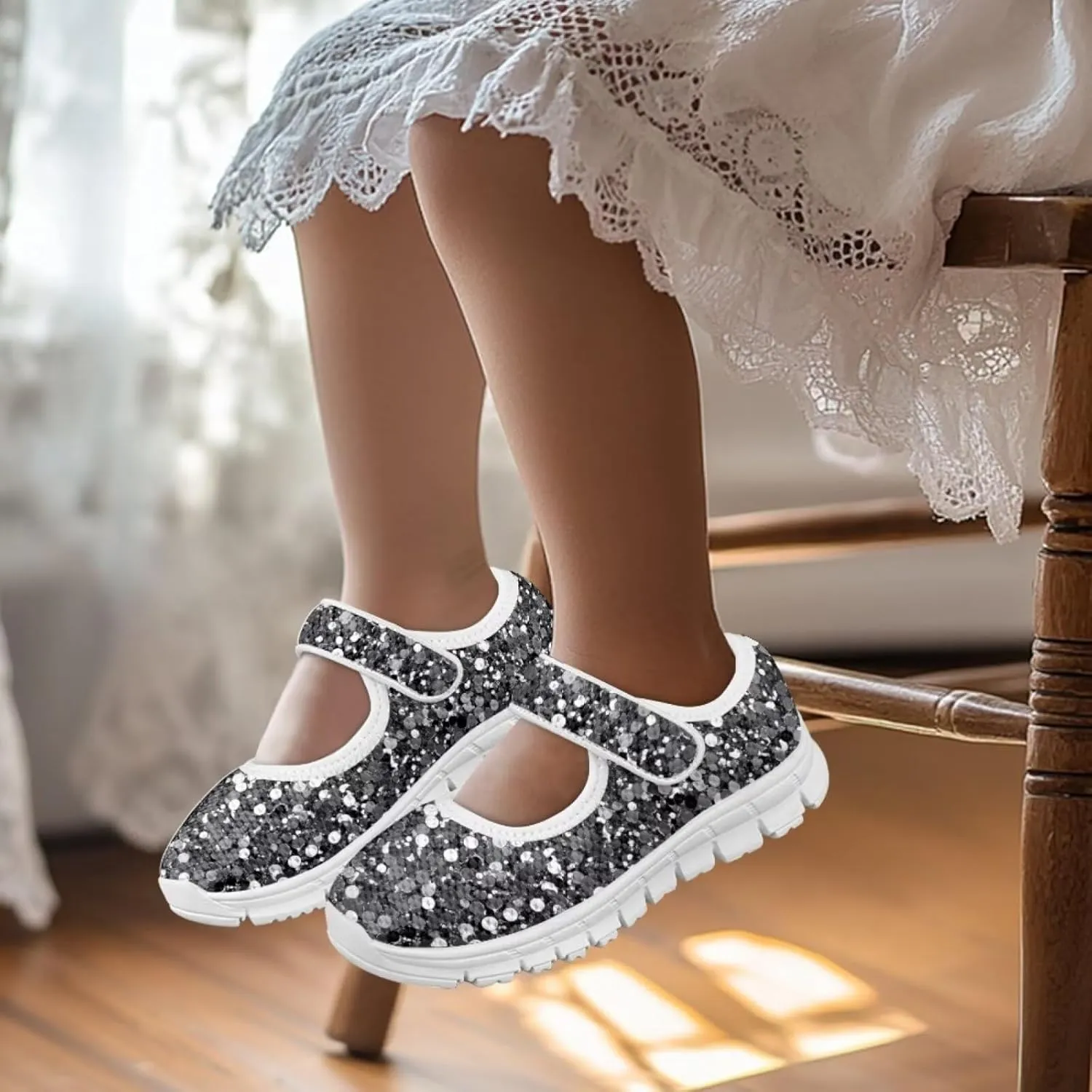chaqlin Kids Casual Shoes Boys Girls Lightweight Running Walking Flat Mary Jane Shoes Breathable Non Slip Sports Sneakers for School