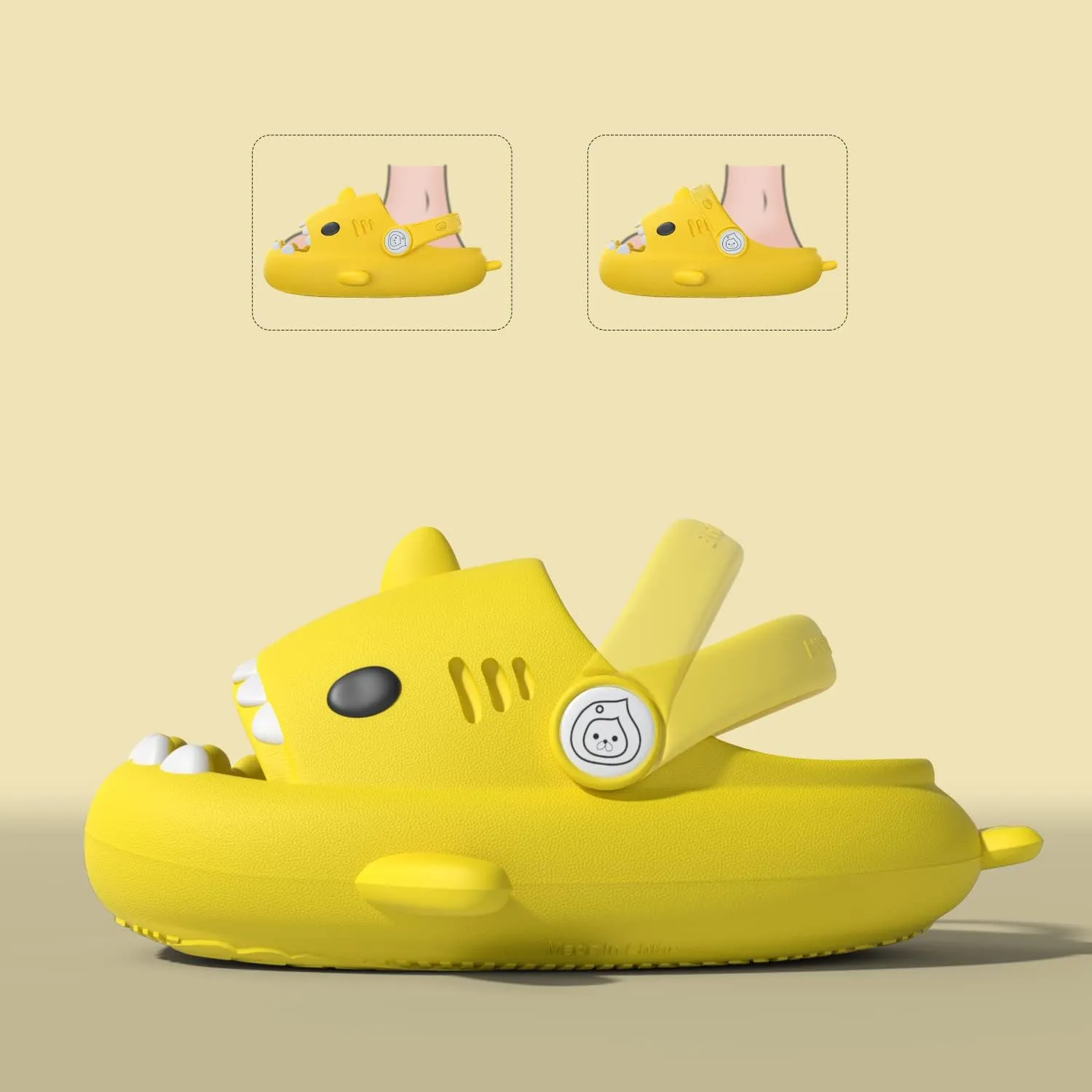 ChayChax Boys Girl Cloud Shark Slides Non-Slip Novelty Open Toe Sandals Extremely Comfy Cushioned Thick Sole Cute Cartoon Shower Slippers Indoor & Outdoor