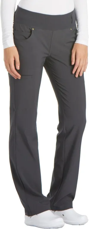 Cherokee Scrubs for Women Mid Rise Straight Leg Scrub Pants For Women Pull-on Bottoms with 6 Pockets & 360° Stretch - CK002