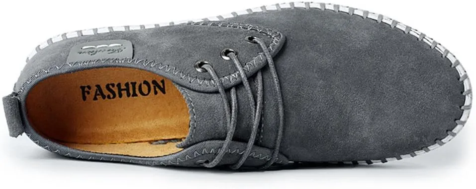 ChicWind Men's Casual Suede Leather Sneaker Breathable Walking Shoes Flat