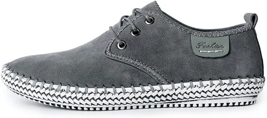 ChicWind Men's Casual Suede Leather Sneaker Breathable Walking Shoes Flat