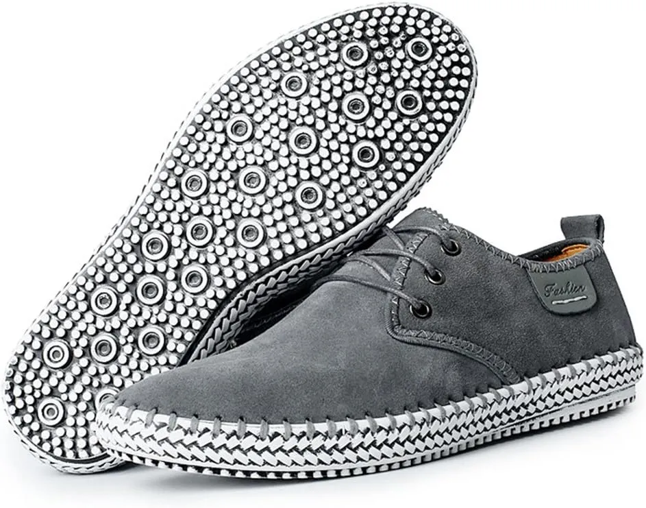ChicWind Men's Casual Suede Leather Sneaker Breathable Walking Shoes Flat