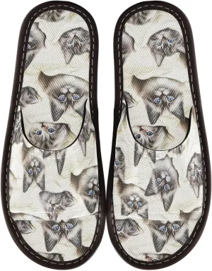 CHIFIGNO Adults Washable Anti-skid Open-toe House Shoes for Travel and College Dorm Size 4-5