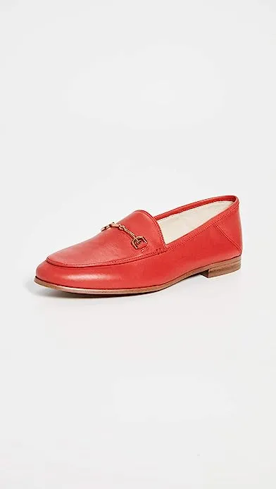 Classic International tracking Loafers Chain Vamp Sam Exceptional value Slip-On Detail Leather Edelman Wide Red Loraine