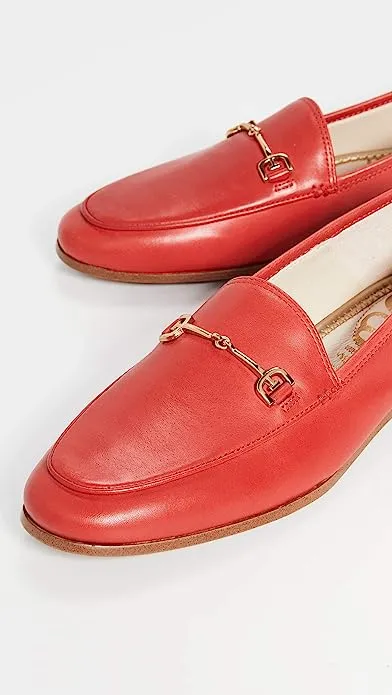 Classic International tracking Loafers Chain Vamp Sam Exceptional value Slip-On Detail Leather Edelman Wide Red Loraine