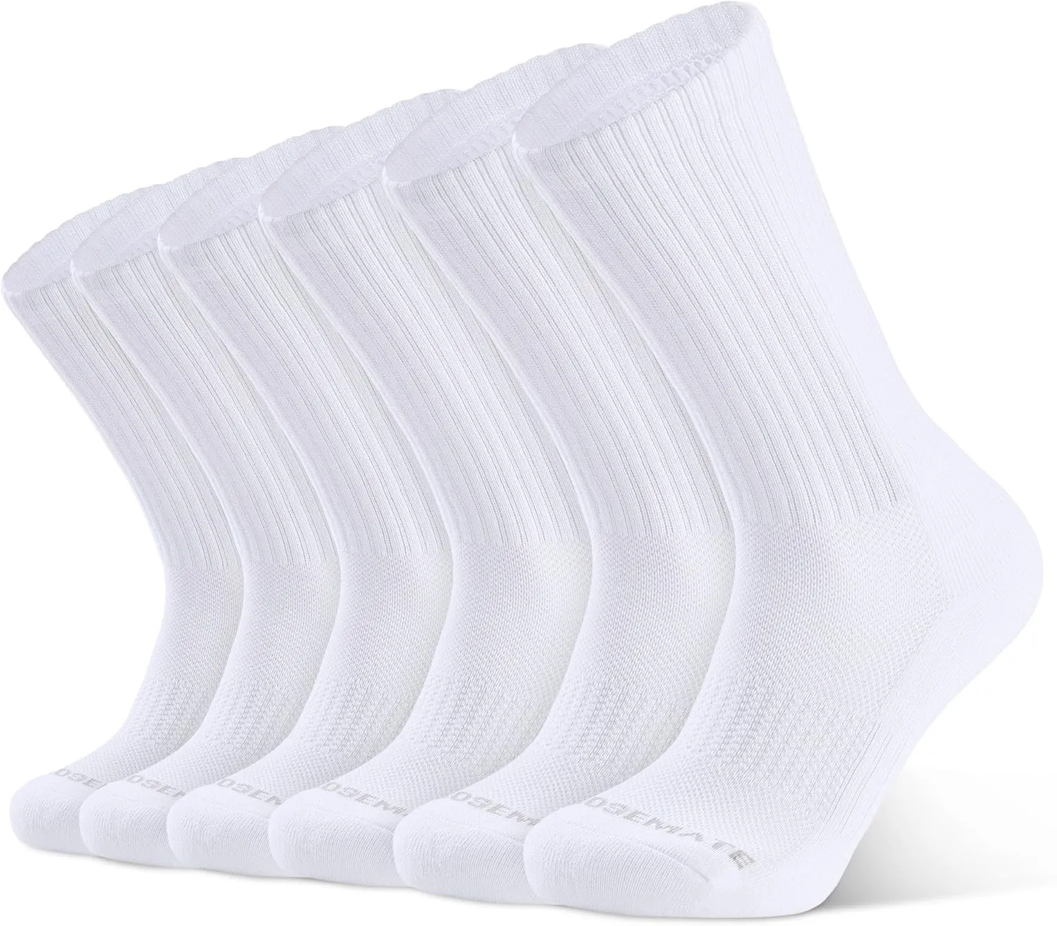 CLOSEMATE Mens Athletic Cushioned Crew Socks 6 Pairs Cotton Comfy and Moisture-Wicking for Running Training Sports