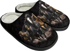 Comfy Fuzzy House Slippers for Women Men, Closed Toe Flat Plush Cotton Slippers Home Shoes Soft Non-Slip Rubber Sole Scuff Slippers for Indoor & Outdoor