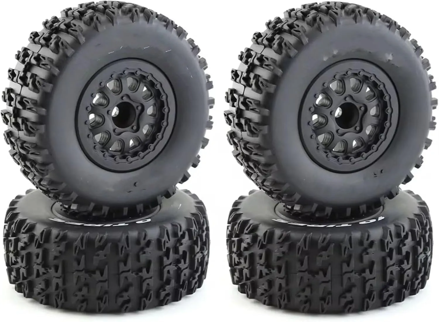 Compatible with Traxxas for Slash for Arrma for SENTON for VKAR 10SC for HPI 1/10 RC Car Short Course Truck Tires Tyre Wheel with 12mm Hex RC Wheel Tires