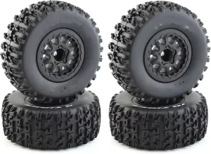 Compatible with Traxxas for Slash for Arrma for SENTON for VKAR 10SC for HPI 1/10 RC Car Short Course Truck Tires Tyre Wheel with 12mm Hex RC Wheel Tires