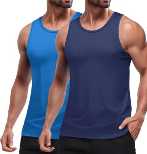 COOFANDY Mens Tank Top UPF 50  Quick Dry Sleeveless Shirts Summer Workout Muscle T Shirt Cool Swim Beach Top