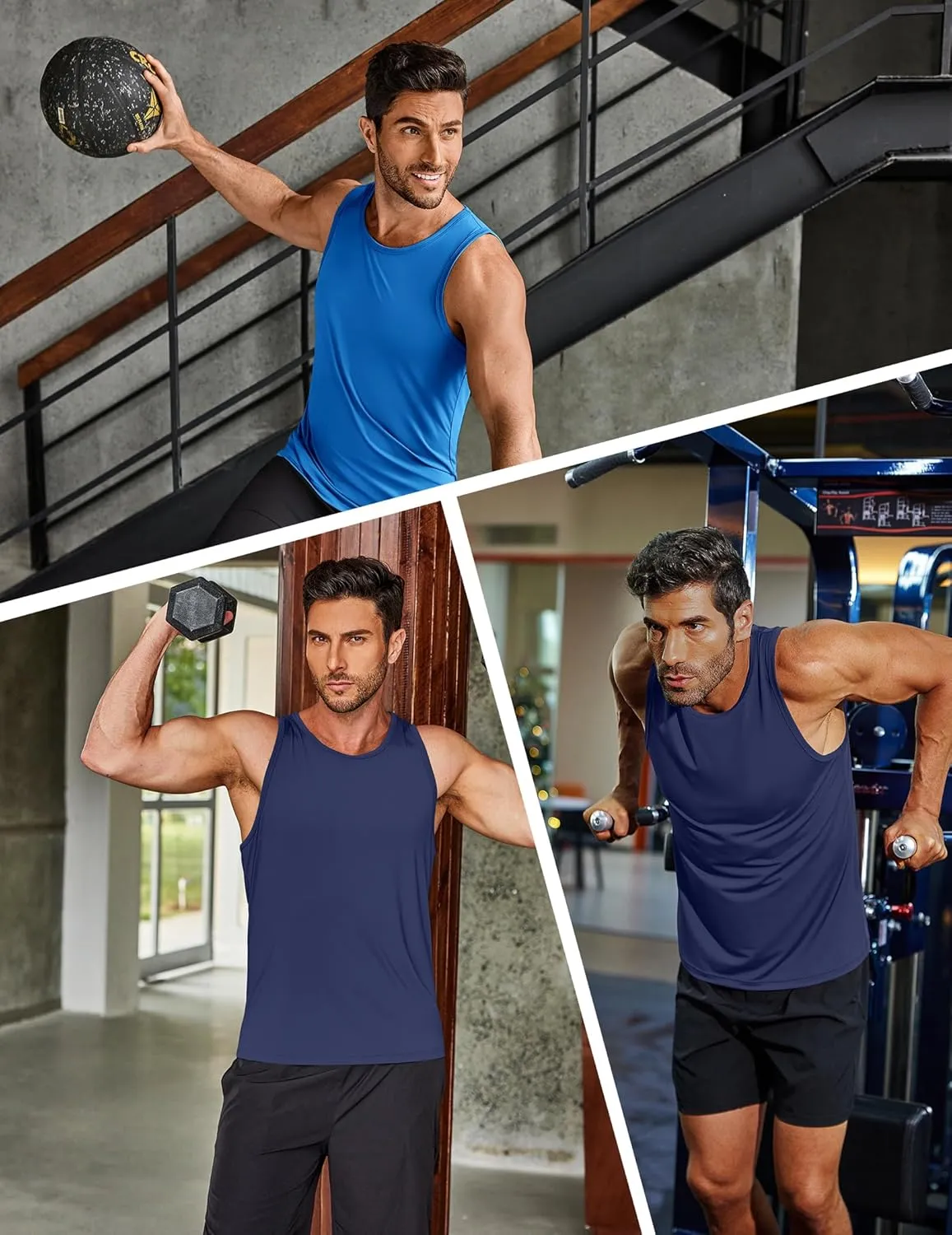 COOFANDY Mens Tank Top UPF 50  Quick Dry Sleeveless Shirts Summer Workout Muscle T Shirt Cool Swim Beach Top