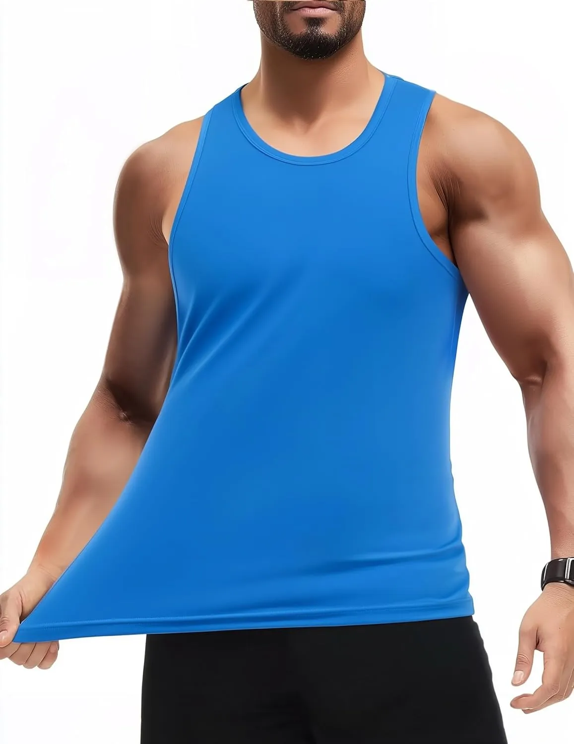 COOFANDY Mens Tank Top UPF 50  Quick Dry Sleeveless Shirts Summer Workout Muscle T Shirt Cool Swim Beach Top