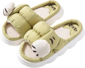 Cotton and linen slippers Men's and women's home slippers Cartoon slippers Seasonal slippers