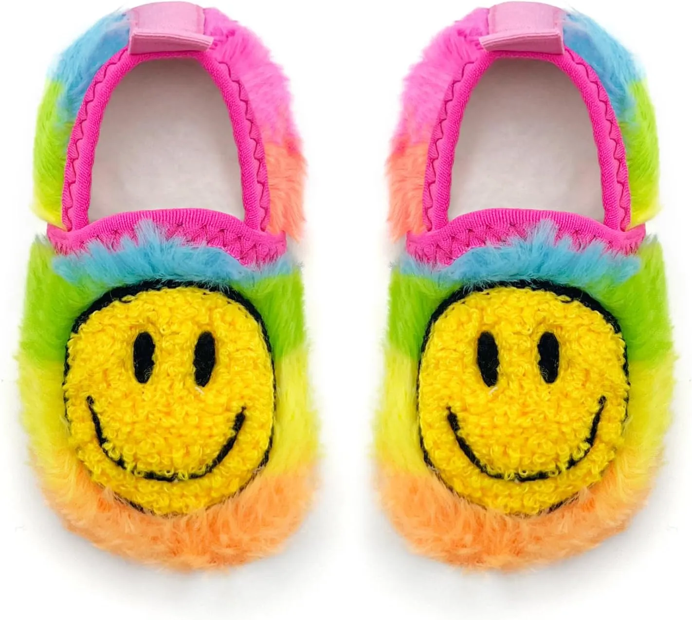 COVS Smile Face Slippers Kids Toddler Slippers for Boys Girls Slippers Toddler House Shoes Non-Slip TPR Soft Sole Kids Slippers Home Socks Shoes