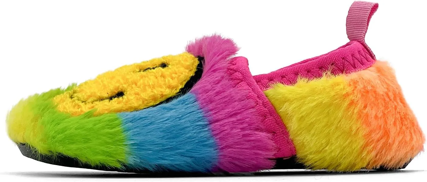 COVS Smile Face Slippers Kids Toddler Slippers for Boys Girls Slippers Toddler House Shoes Non-Slip TPR Soft Sole Kids Slippers Home Socks Shoes