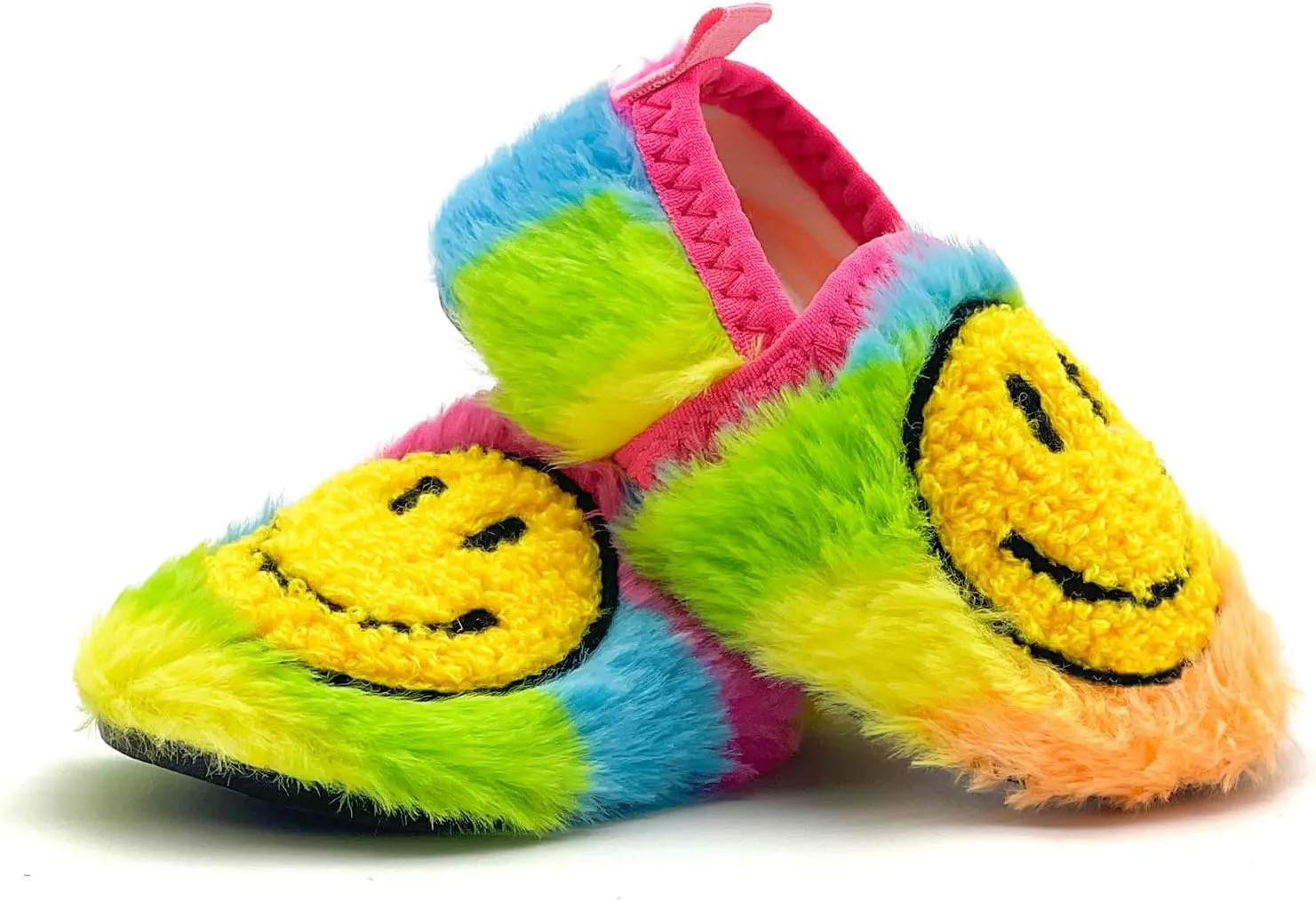 COVS Smile Face Slippers Kids Toddler Slippers for Boys Girls Slippers Toddler House Shoes Non-Slip TPR Soft Sole Kids Slippers Home Socks Shoes