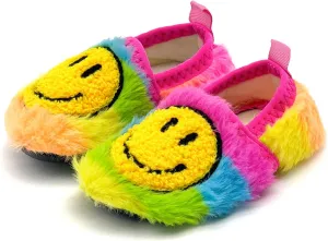 COVS Smile Face Slippers Kids Toddler Slippers for Boys Girls Slippers Toddler House Shoes Non-Slip TPR Soft Sole Kids Slippers Home Socks Shoes