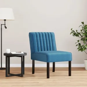 Cozy Blue Velvet Slipper Chair for Comfort and Style, Durable Construction with Supportive Backrest, Lounging or Reading