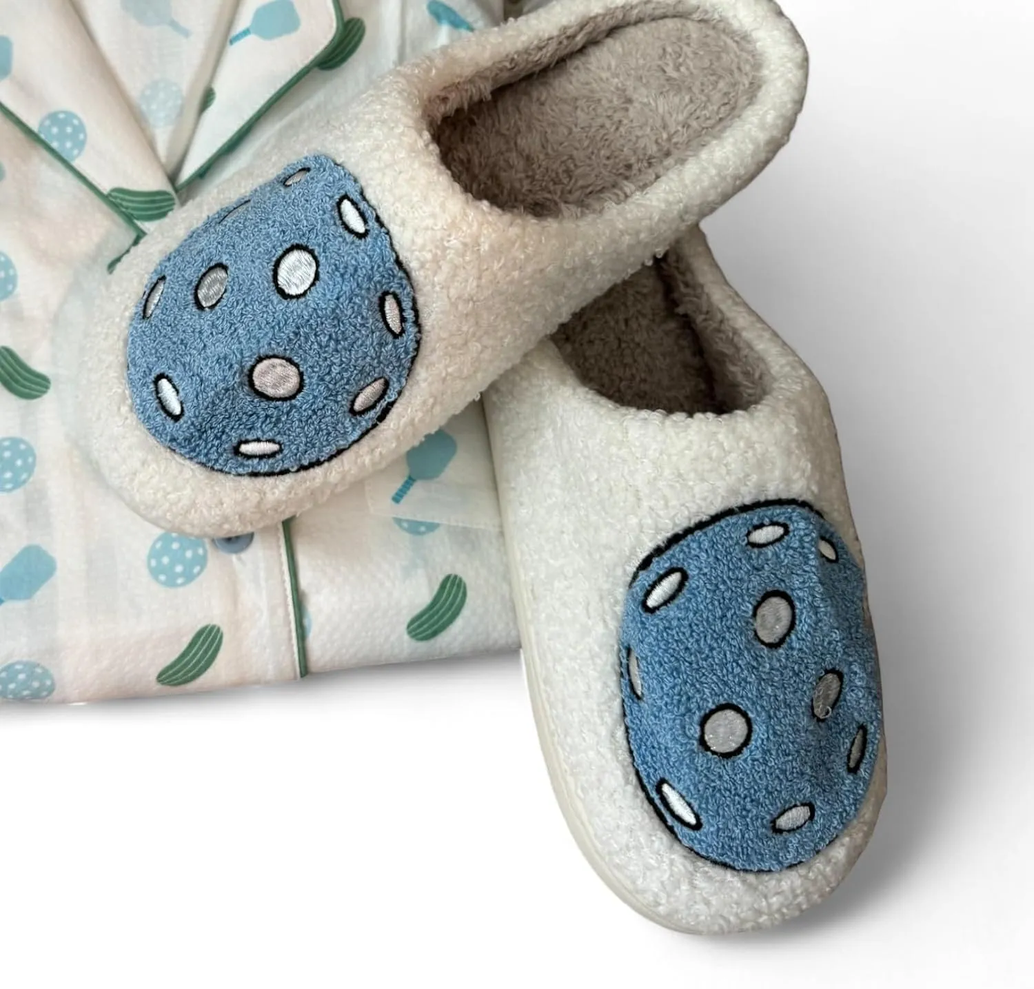 Cozy Memory Foam Cute Slippers with Pickleball Design - Trendy and Comfortable Cute Slippers for Women with Non-Slip Rubber Sole, Fun Slippers, Suitable as Gift, Indoor Outdoor Use