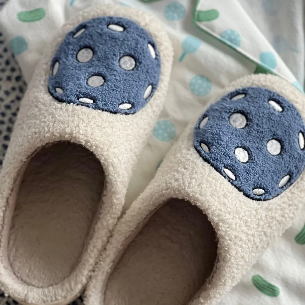 Cozy Memory Foam Cute Slippers with Pickleball Design - Trendy and Comfortable Cute Slippers for Women with Non-Slip Rubber Sole, Fun Slippers, Suitable as Gift, Indoor Outdoor Use
