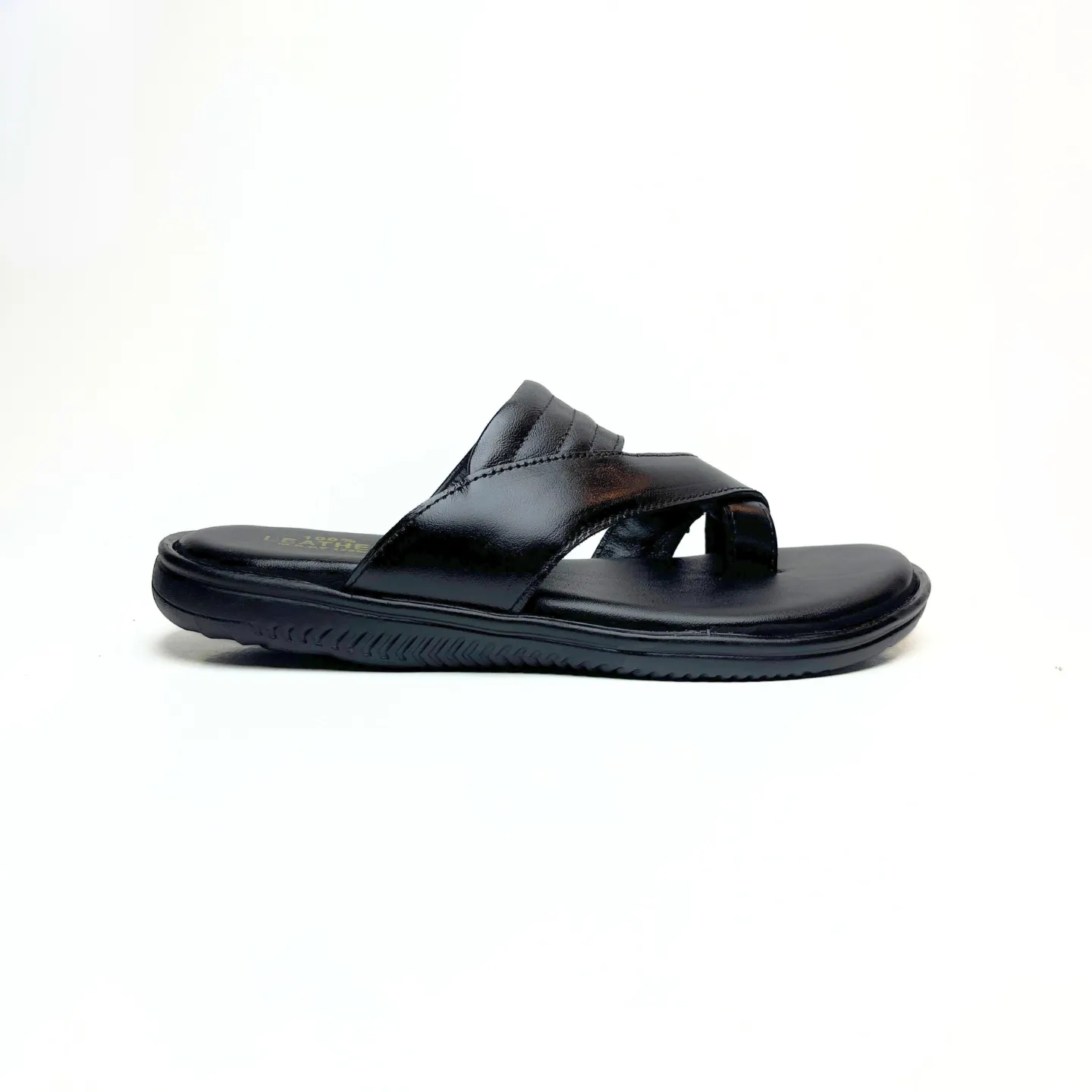 Cross Thumb Leather Slippers
