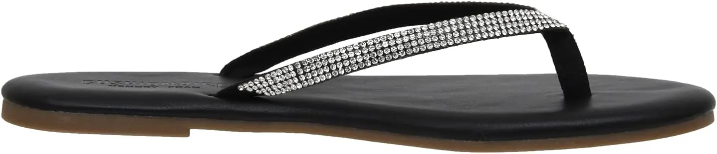 CUSHIONAIRE Women's Ciara Jeweled Flip Flop Sandal with Memory Foam
