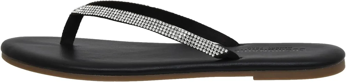 CUSHIONAIRE Women's Ciara Jeweled Flip Flop Sandal with Memory Foam
