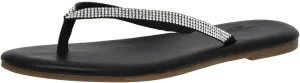 CUSHIONAIRE Women's Ciara Jeweled Flip Flop Sandal with Memory Foam