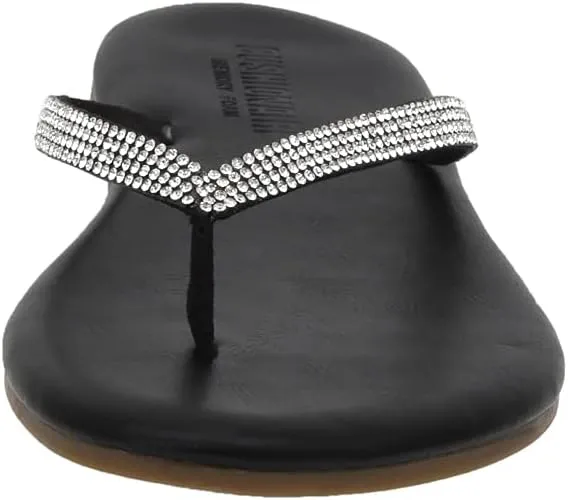CUSHIONAIRE Women's Ciara Jeweled Flip Flop Sandal with Memory Foam