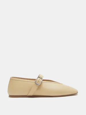 Custard leather Stella slippers