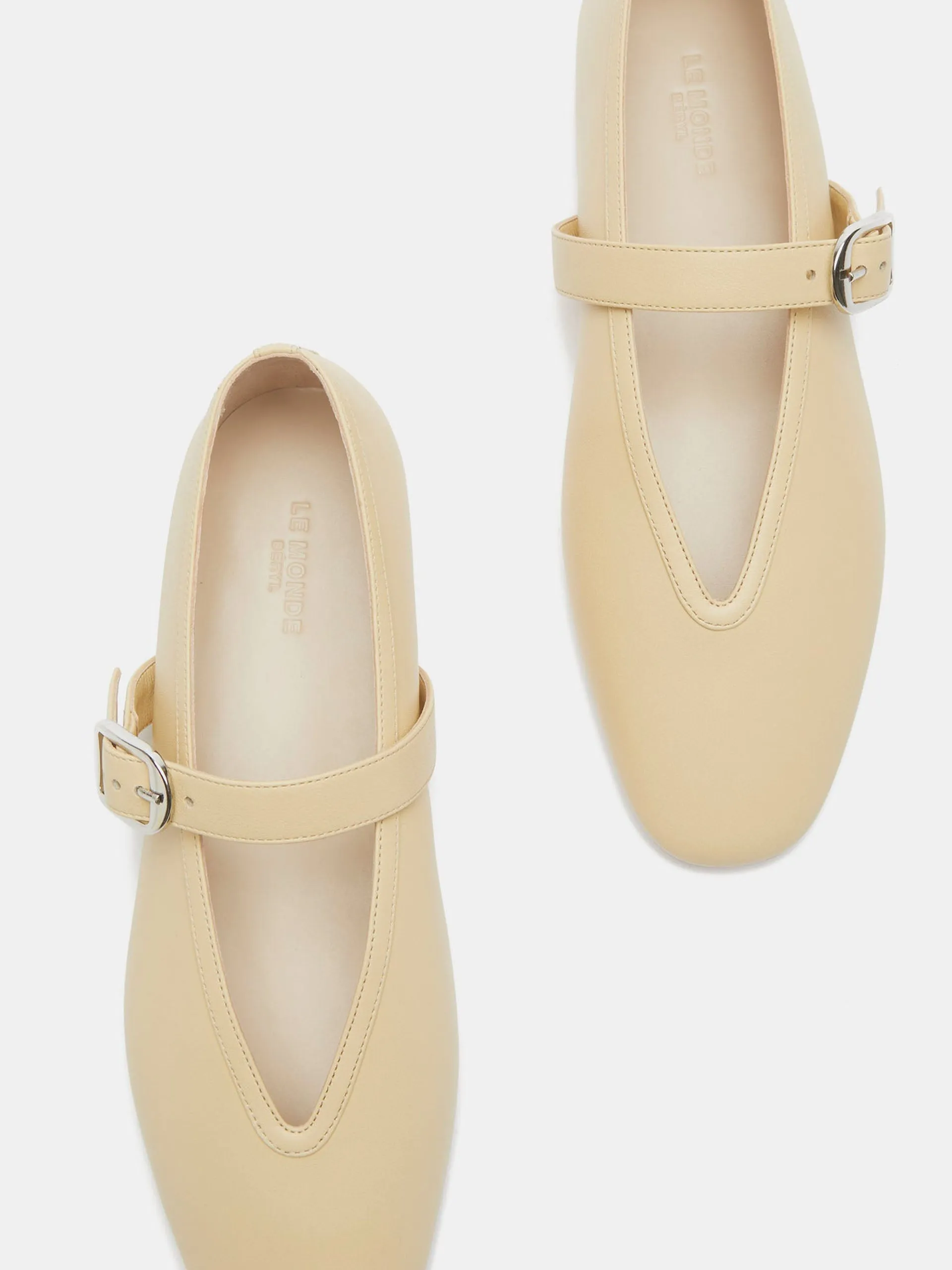 Custard leather Stella slippers