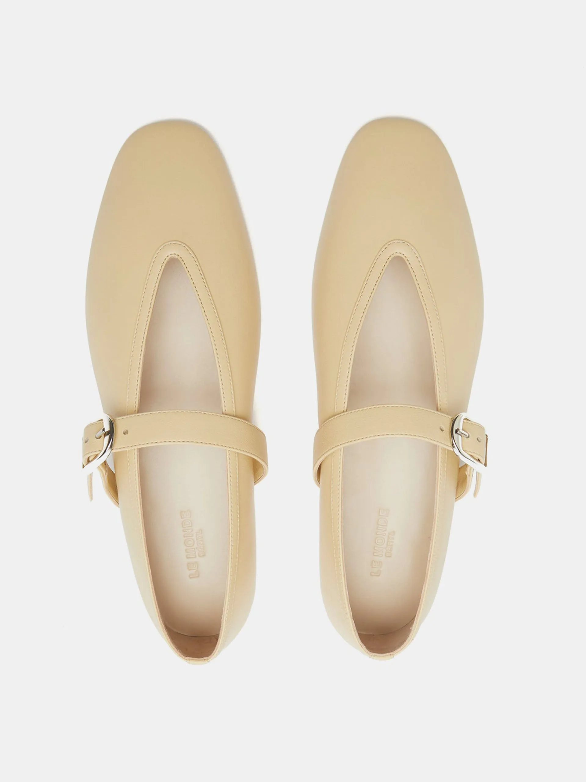Custard leather Stella slippers