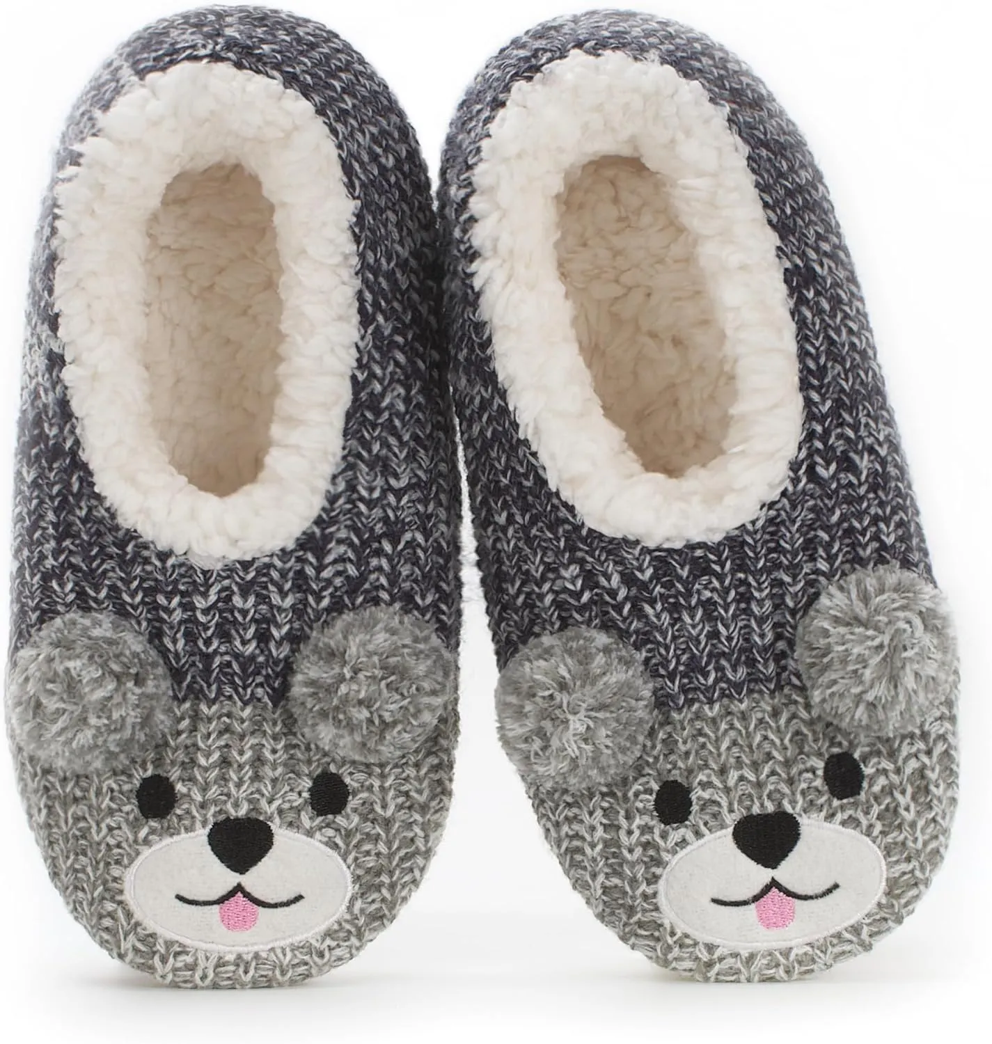 Cute Animal House Slippers, Warm Fuzzy Slipper Socks with Grippers Non Slip, Cozy Funny Gifts