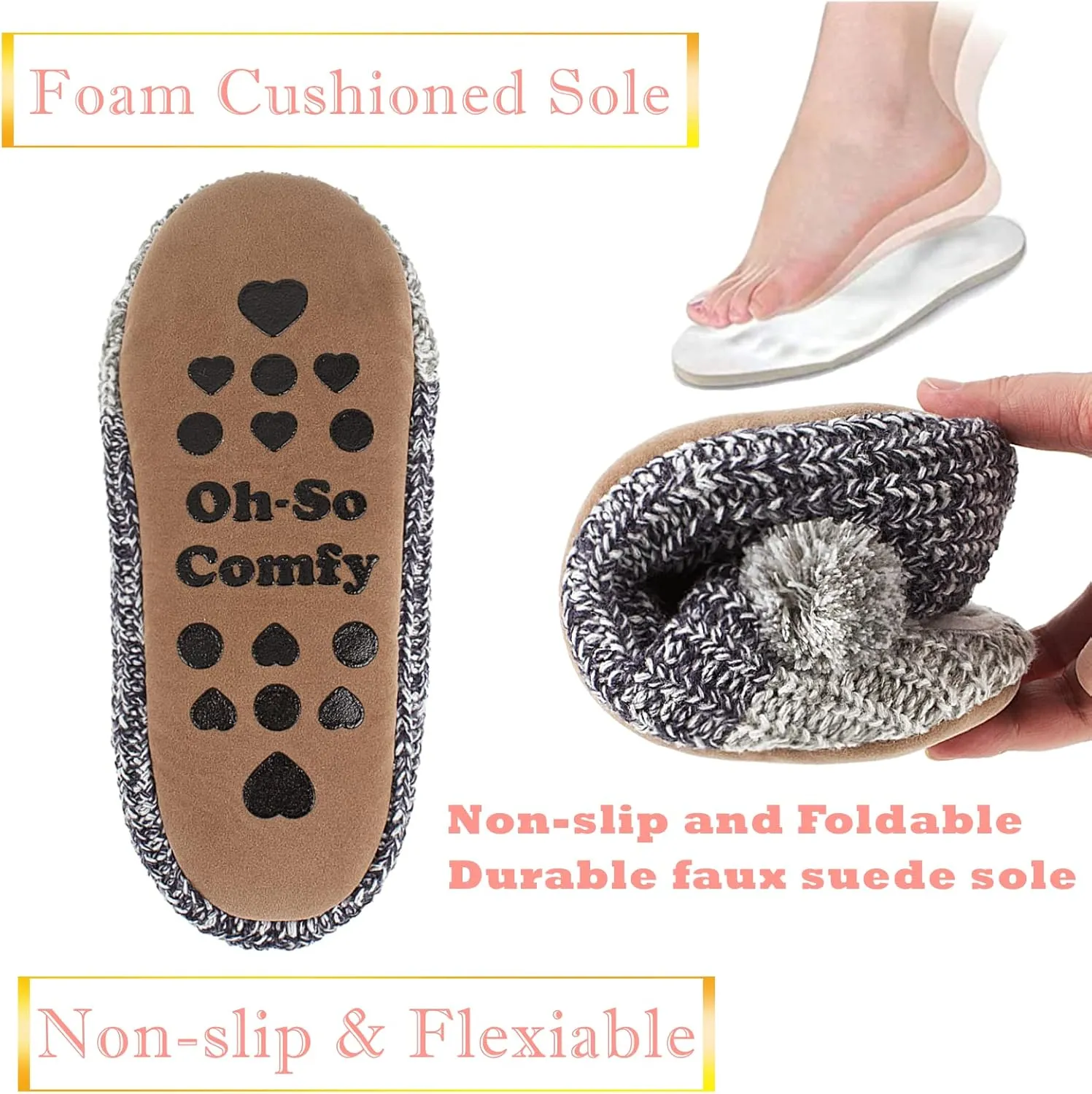 Cute Animal House Slippers, Warm Fuzzy Slipper Socks with Grippers Non Slip, Cozy Funny Gifts