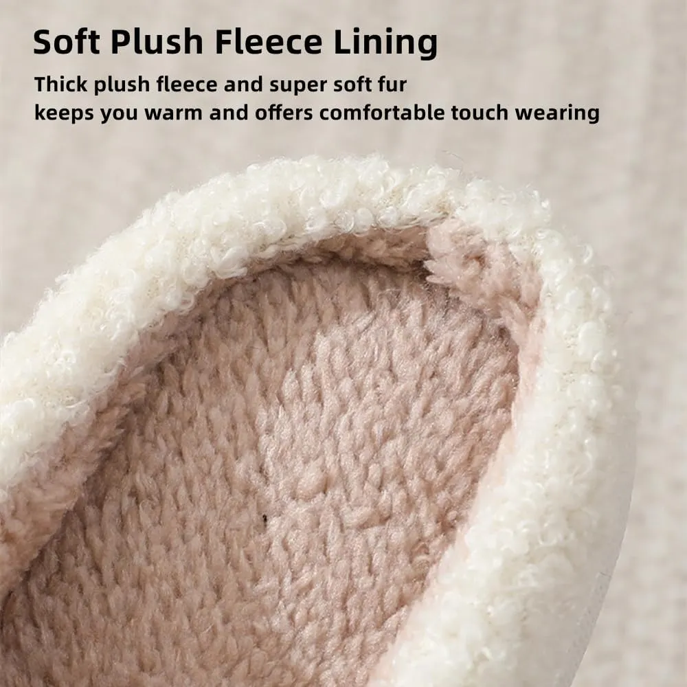 Cute Happy Face Slippers for Women Men, Retro Soft Plush Warm Cushioned Lightweight Non-Slip House Slippers Cozy Indoor Outdoor Slippers